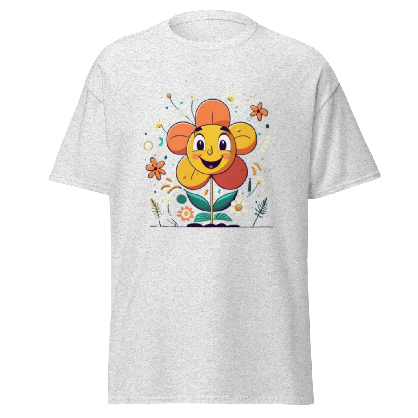 Sprid Glädje med vår Tecknade Glada Blomma T-shirt!