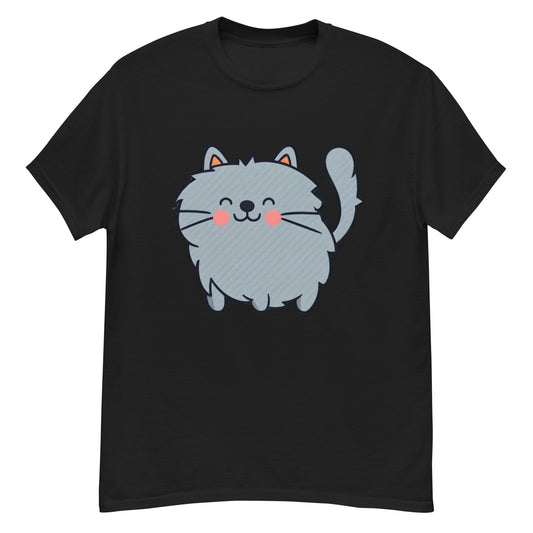 Nöjd Grå Katt T-shirt | Sprid Skratt och Kattkärlek!