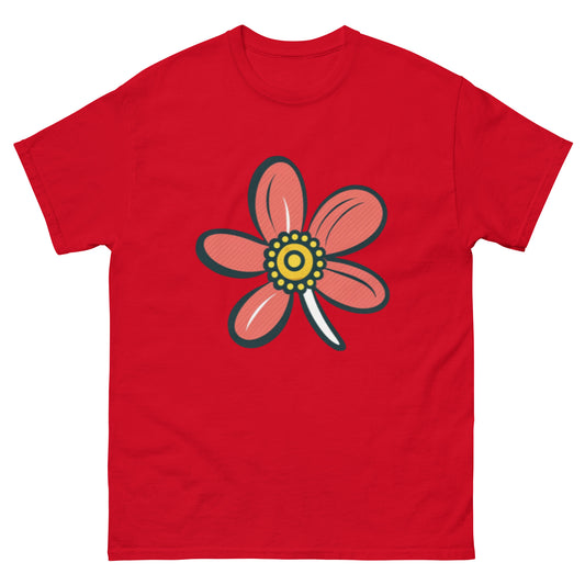 Söt Liten Blomma Med Röda Blad T-shirt | Unik Blommönster