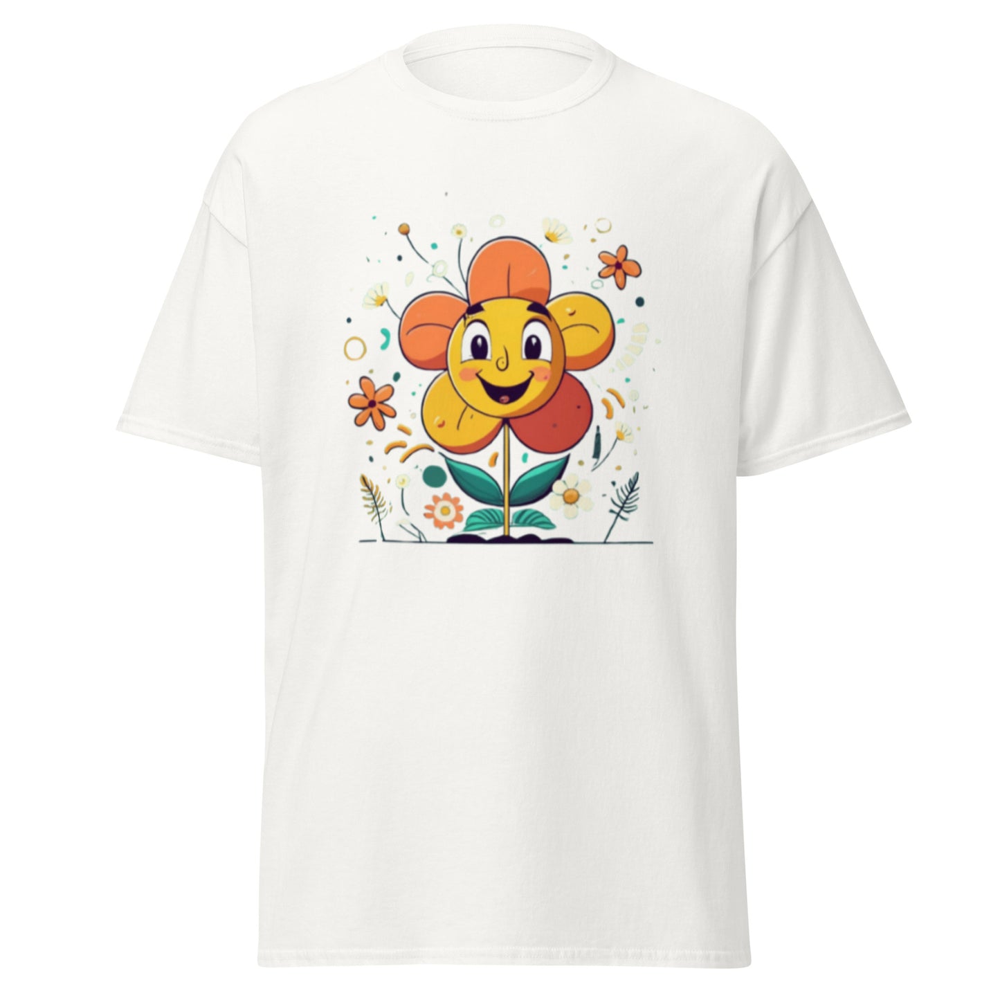 Sprid Glädje med vår Tecknade Glada Blomma T-shirt!