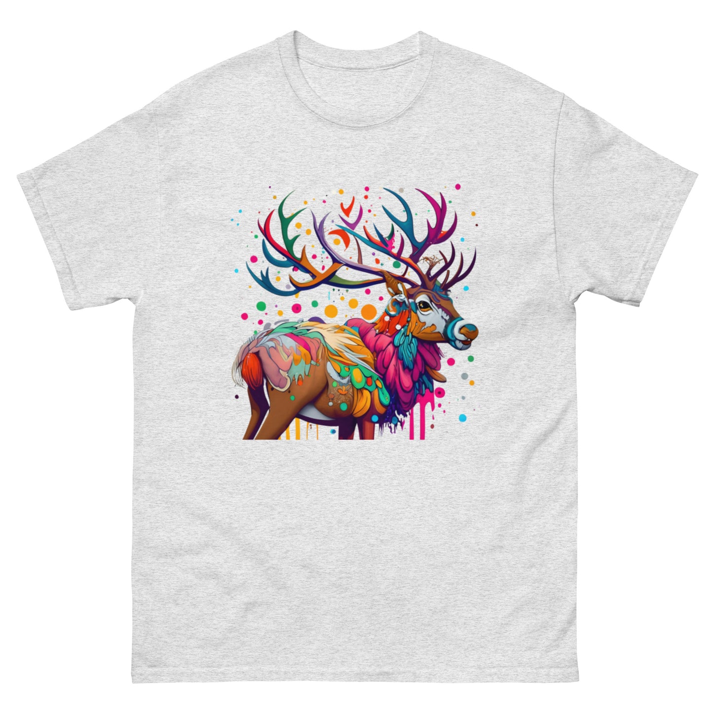 Christmas T-shirt with Animated Deer in Vector Art