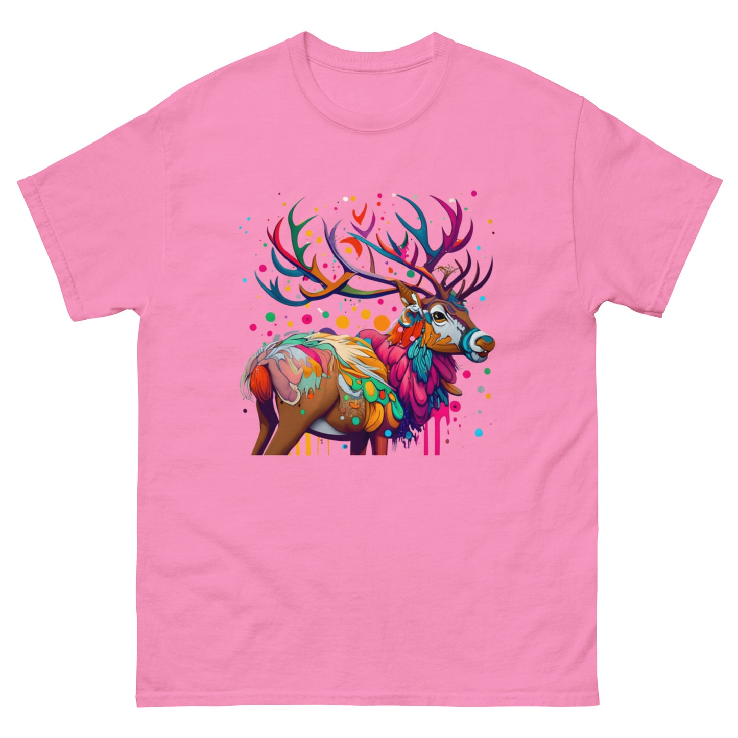 Christmas T-shirt with Animated Deer in Vector Art