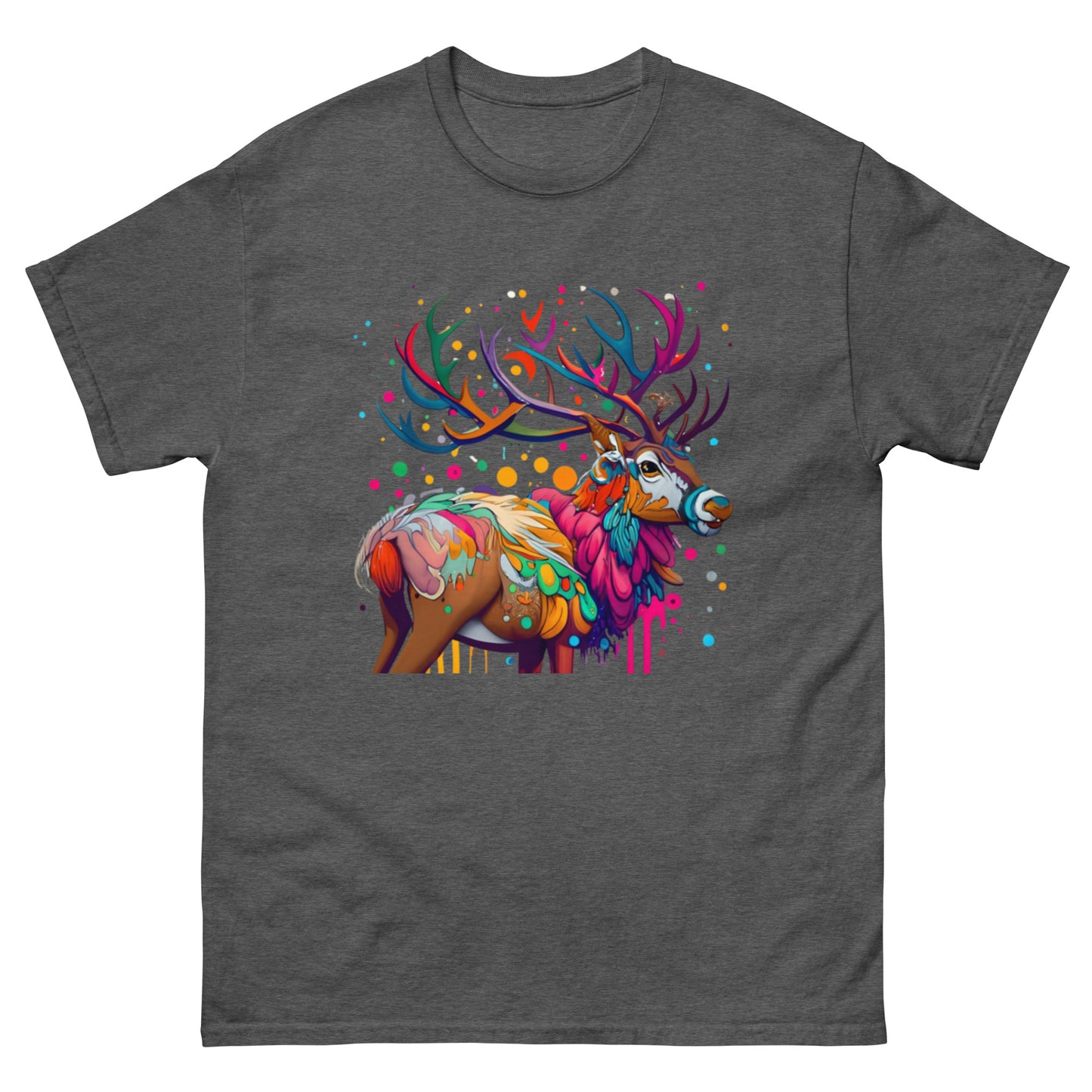 Christmas T-shirt with Animated Deer in Vector Art