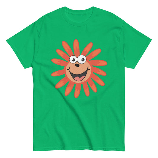 Animerad Glad Blomma T-shirt