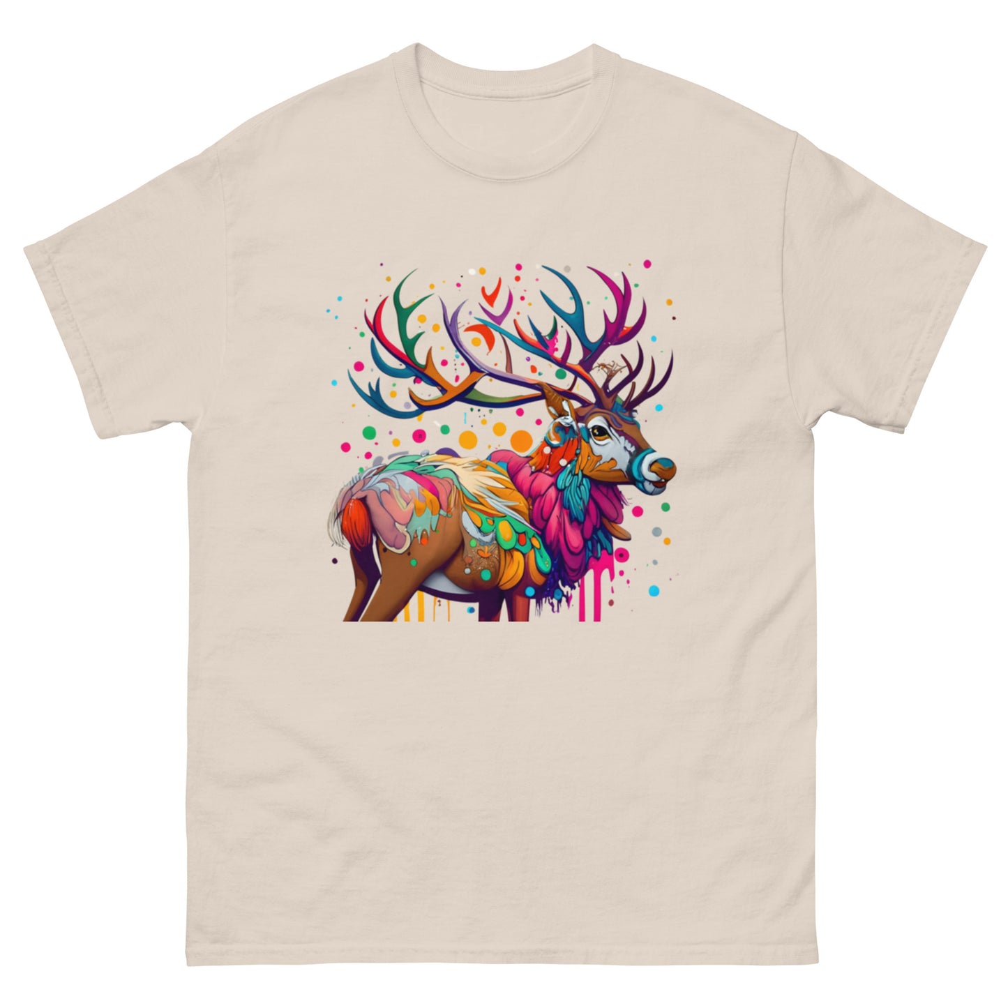 Christmas T-shirt with Animated Deer in Vector Art