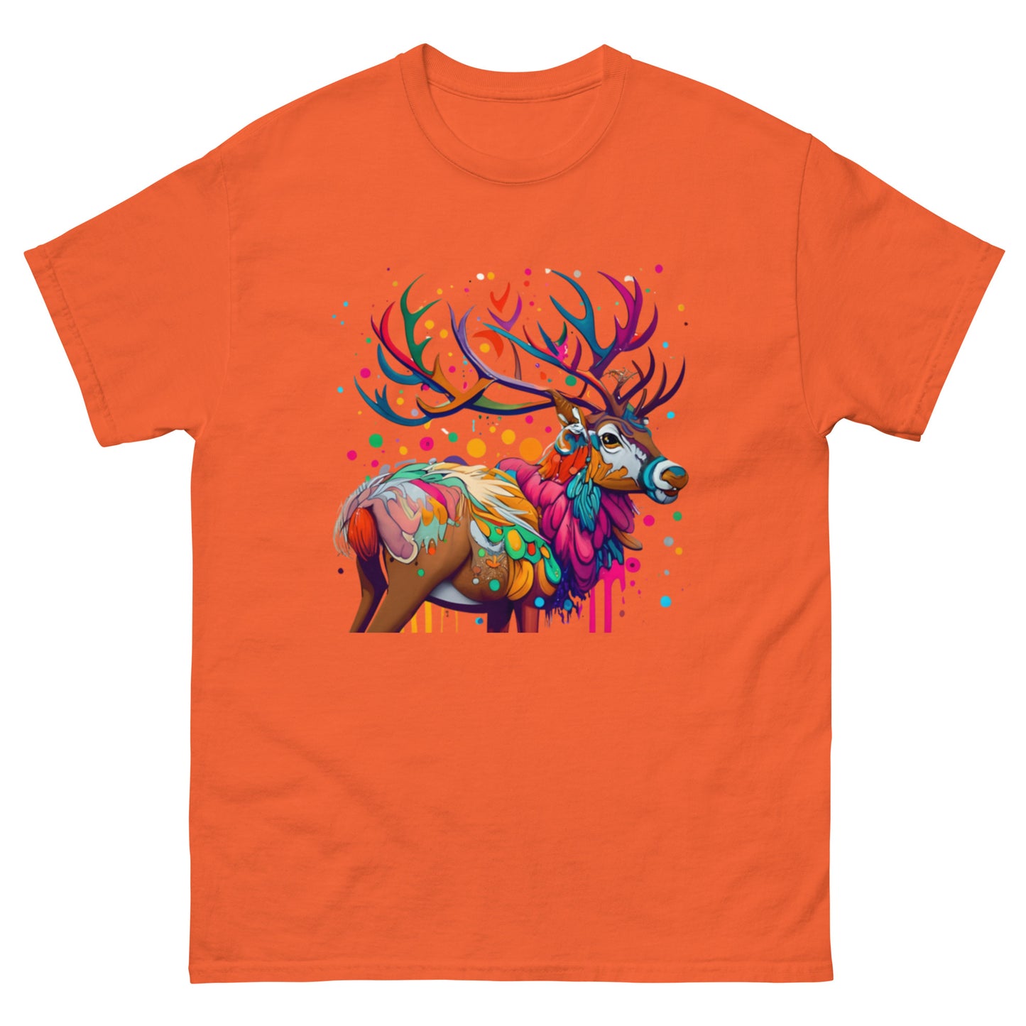 Christmas T-shirt with Animated Deer in Vector Art