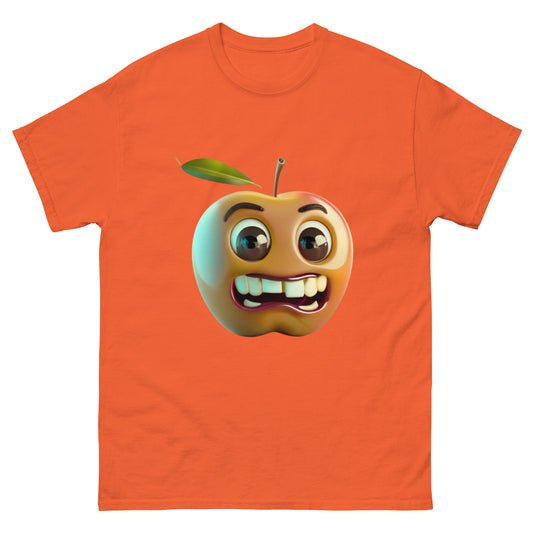 Animerat Äpple med Tänder T-shirt – Unik och Rolig Design