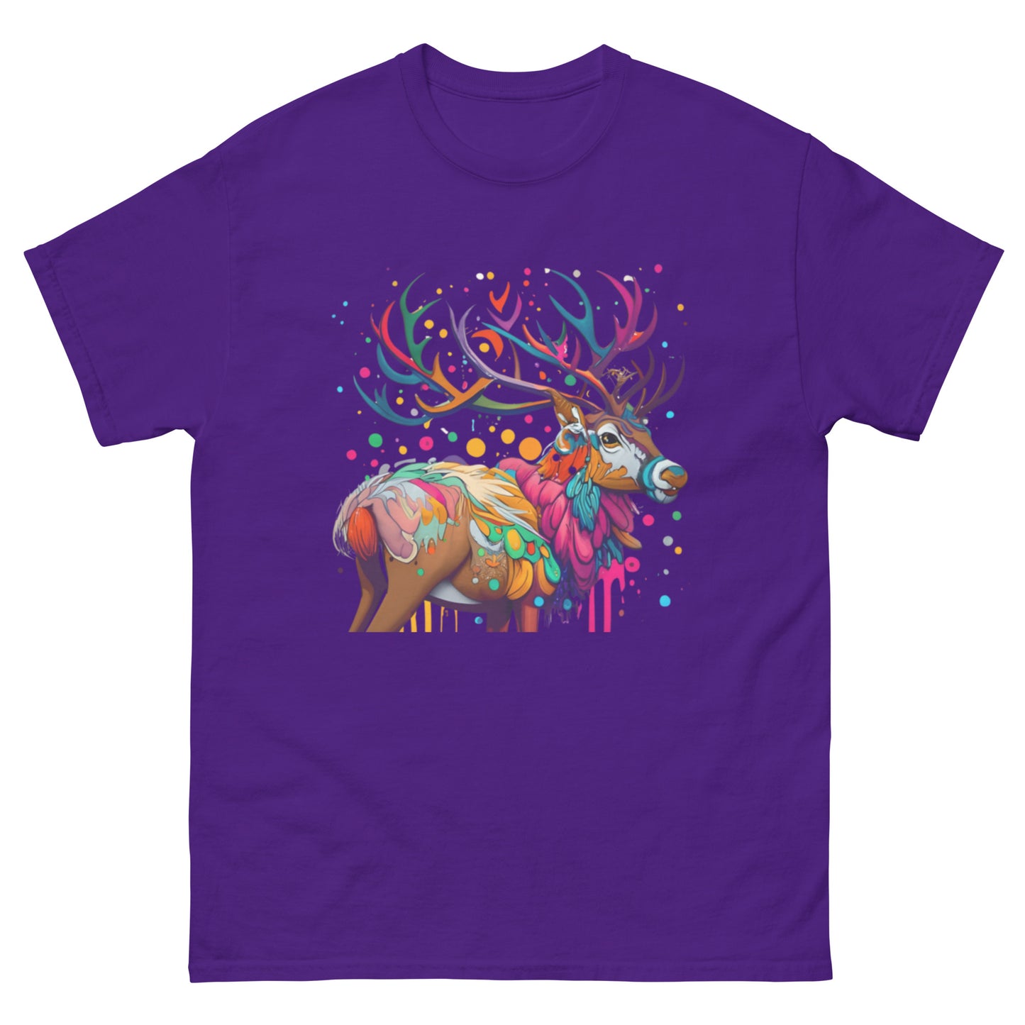 Christmas T-shirt with Animated Deer in Vector Art