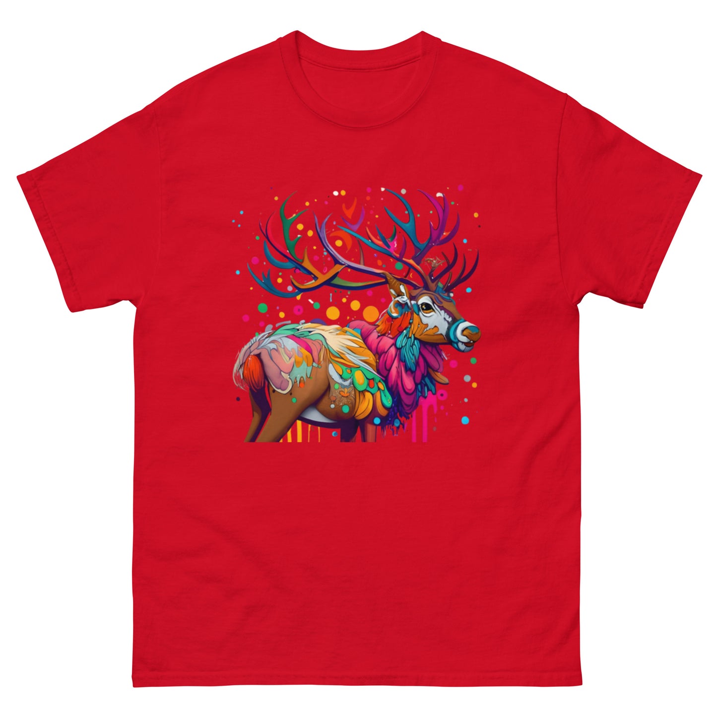 Christmas T-shirt with Animated Deer in Vector Art