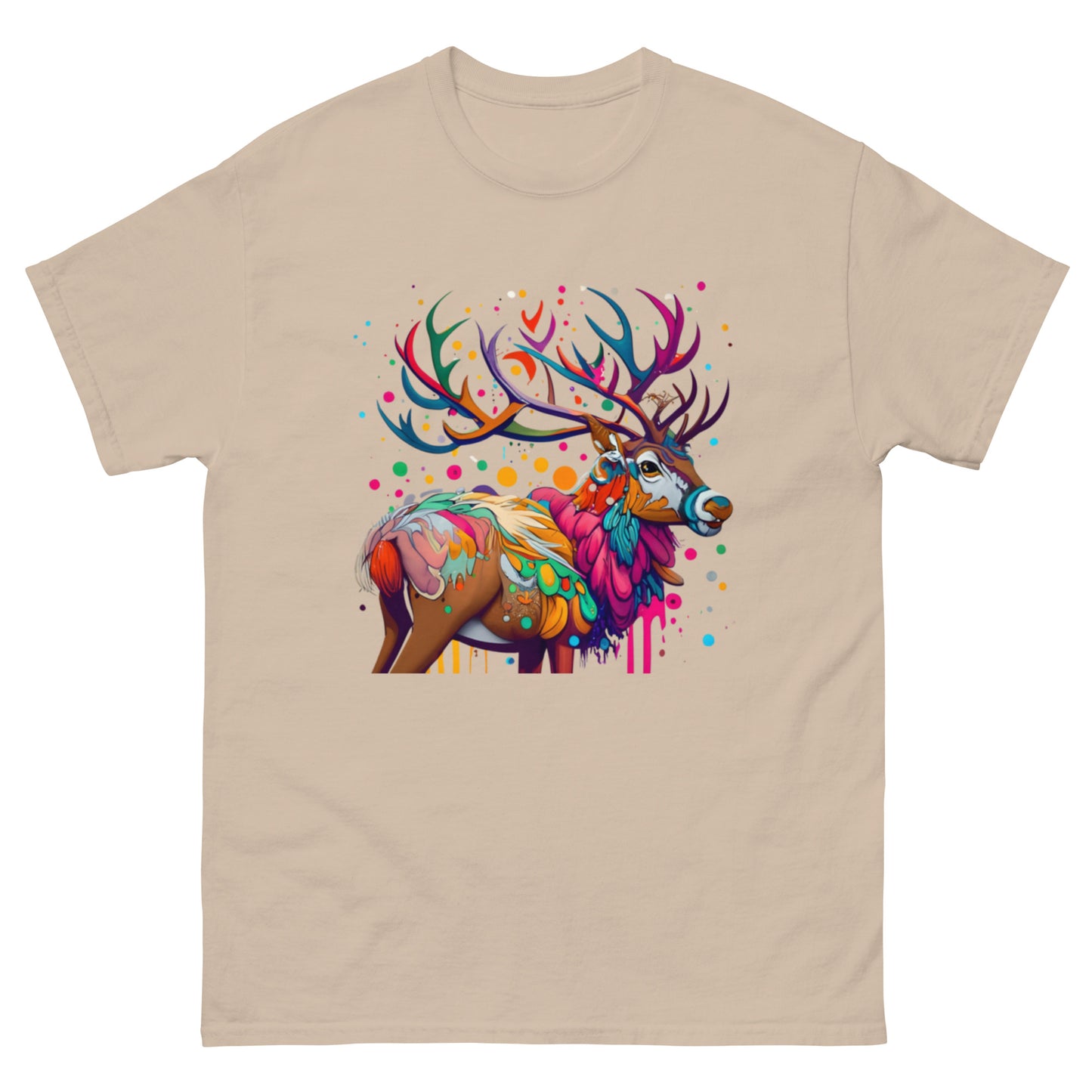 Christmas T-shirt with Animated Deer in Vector Art