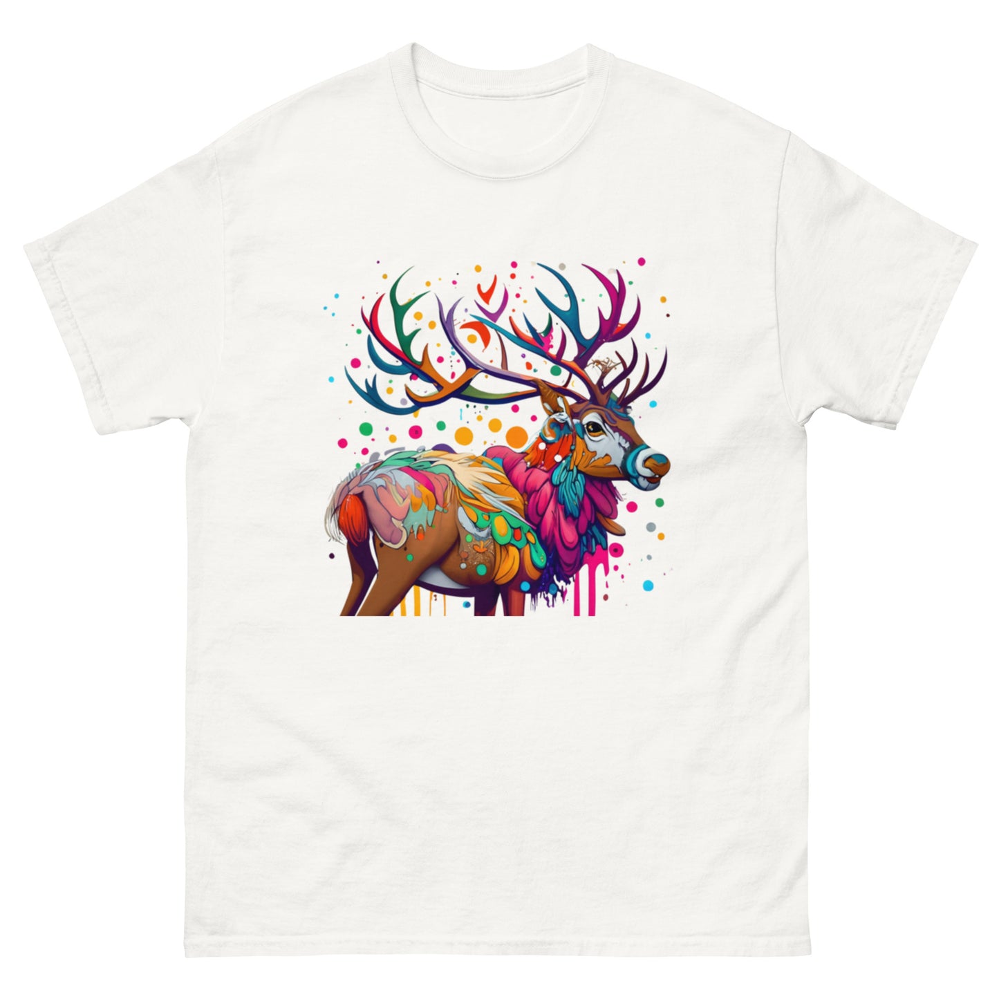 Christmas T-shirt with Animated Deer in Vector Art